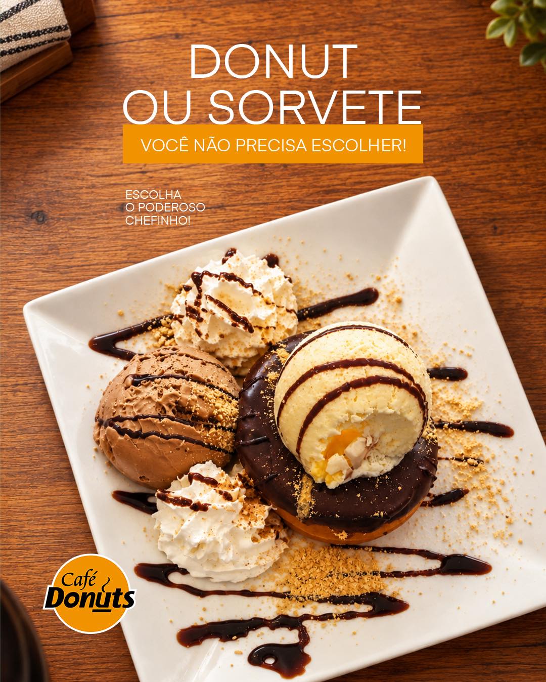 Quando bate a dúvida entre donut e sorvete, a escolha fica fácil: os dois! 🍩🍦